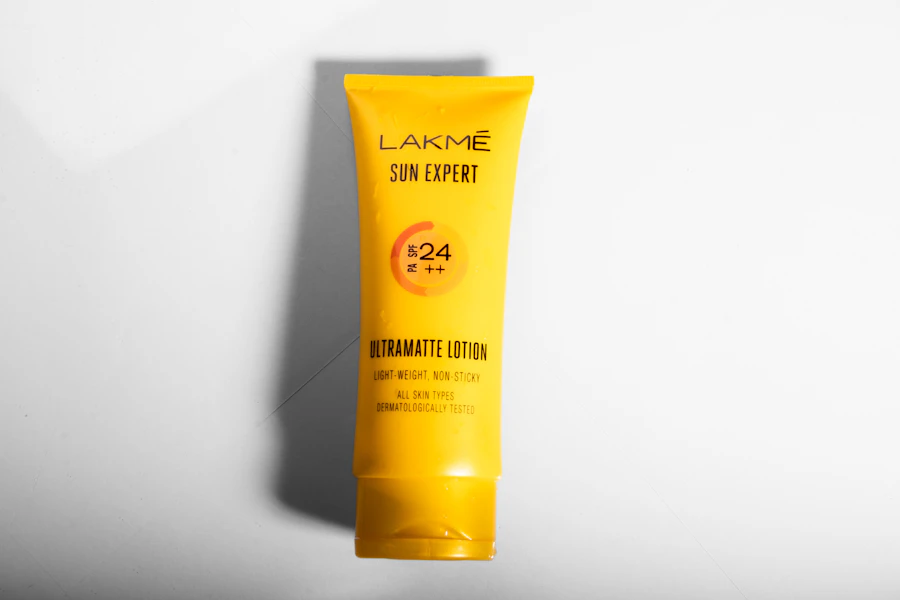 a tube of sunscreen on a white surface