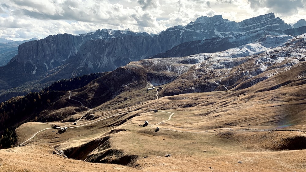 a view of a mountain range from a high altitude viewpoint