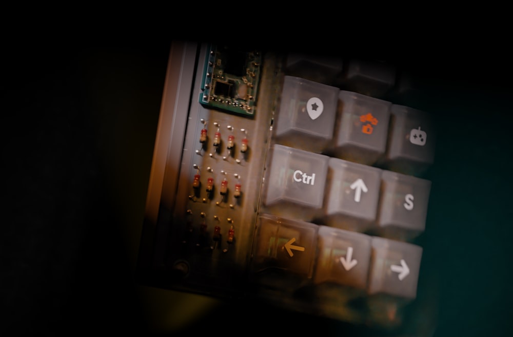 a close up of a computer keyboard with buttons