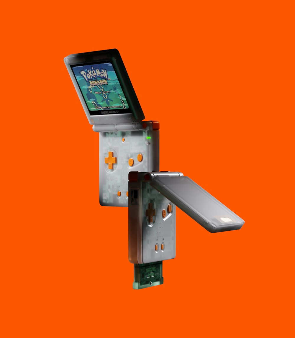 an orange background with a nintendo game on it