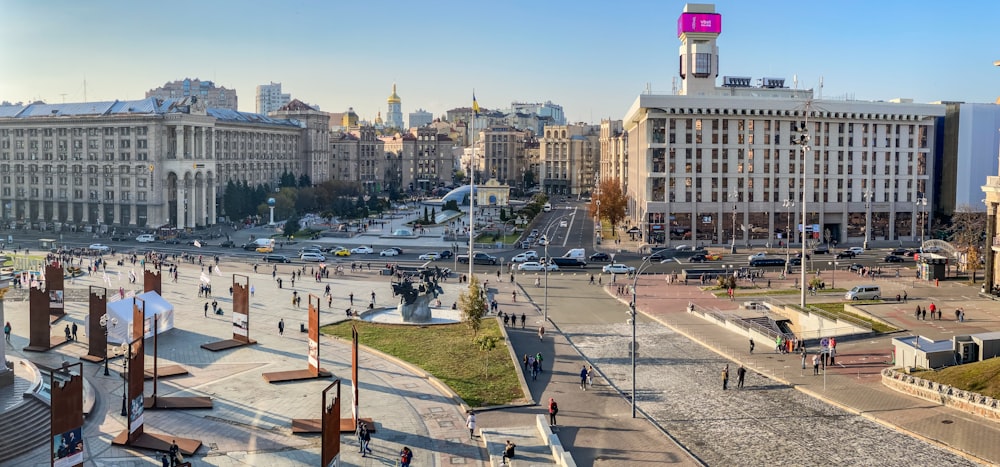 a view of a city with a lot of buildings