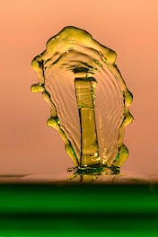 a drop of water that is falling into the water