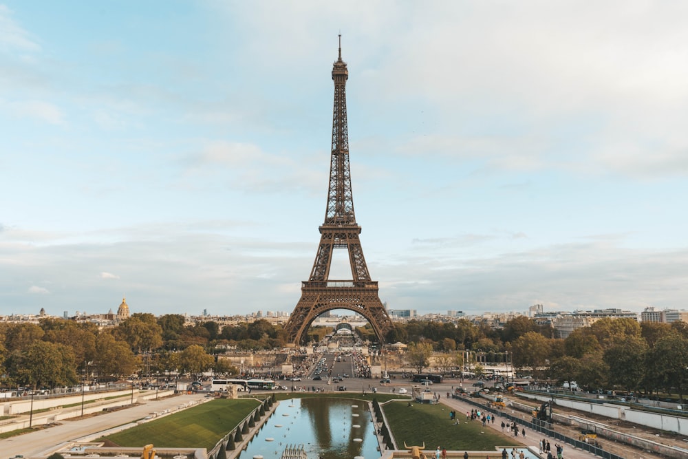 the eiffel tower towering over the city of paris