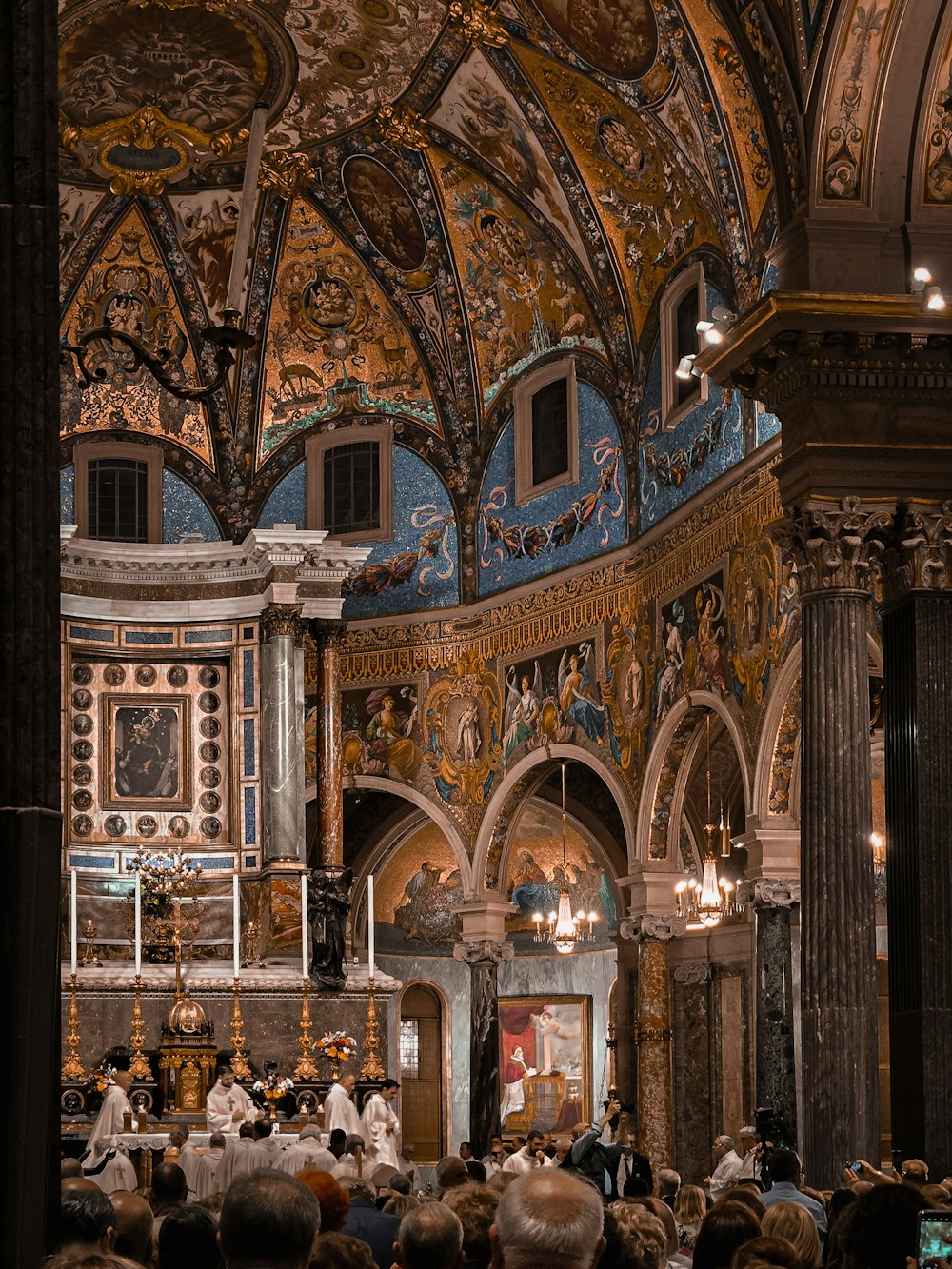 a large group of people in a church