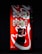 A well-lit vending machine displays several beverage options, including bottled drinks such as water, soda, and juices. The machine's bright red and white design features the Coca-Cola logo prominently.