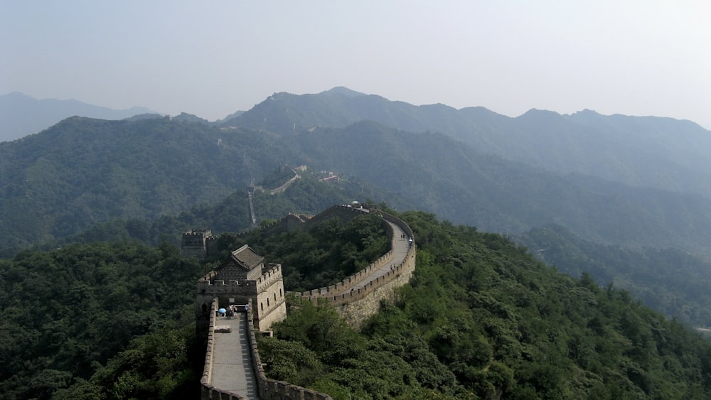 a view of the great wall of china