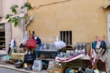 Stall showcasing traditional Guanajuato ceramics and leather goods at a local fair.