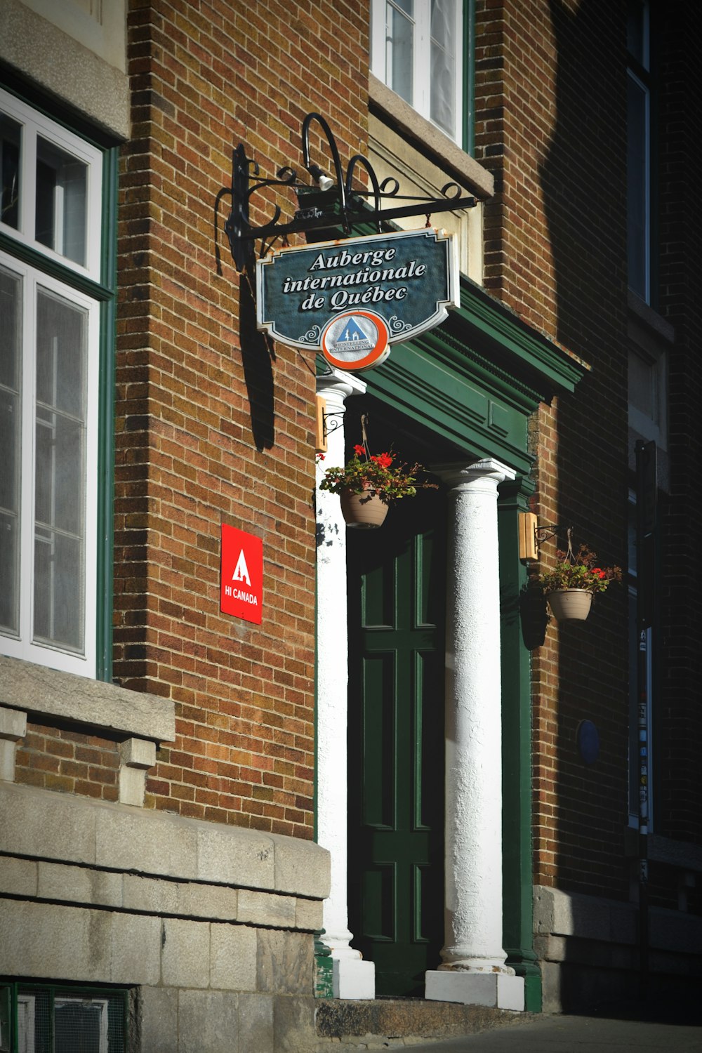 a building with a sign on the front of it