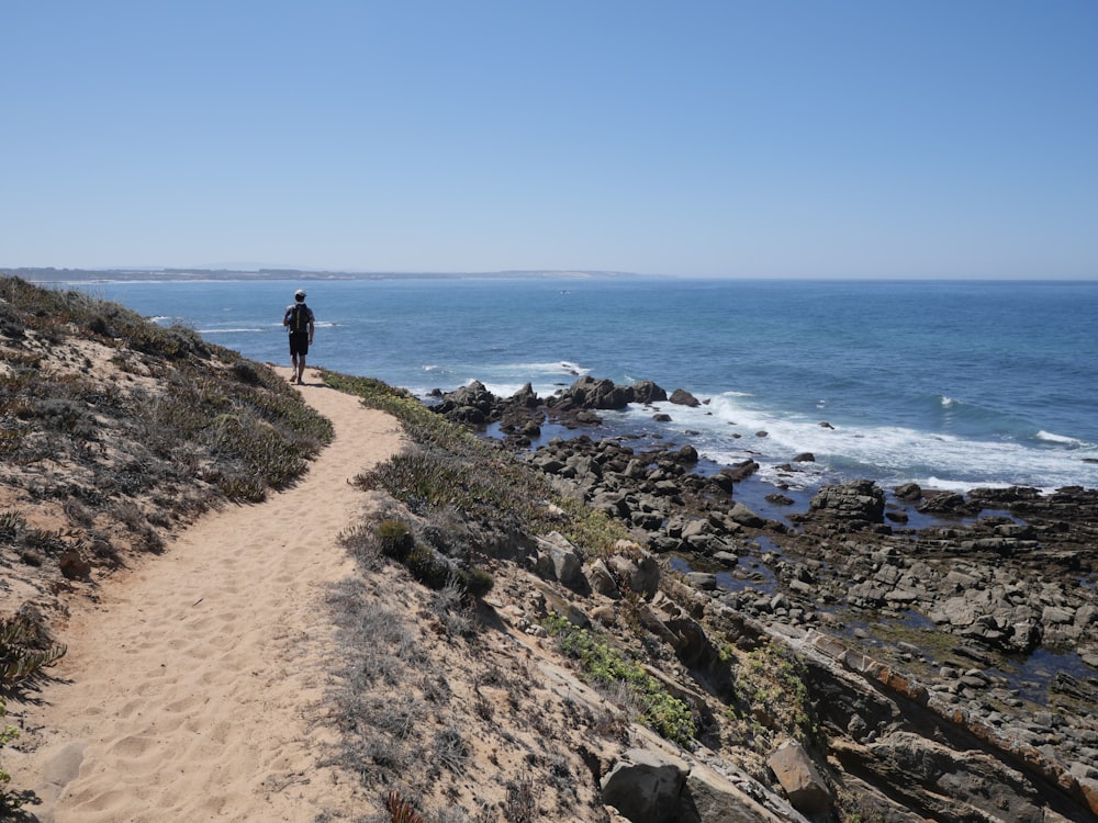 a person standing on a beach next to the ocean