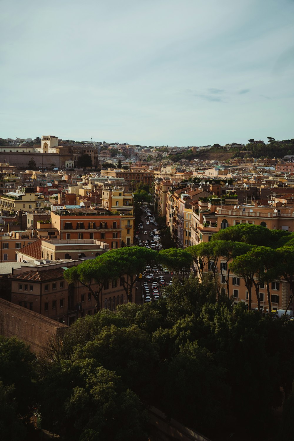 a view of a city from a hill