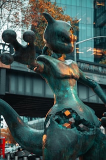 A captivating sculpture representing local talent.