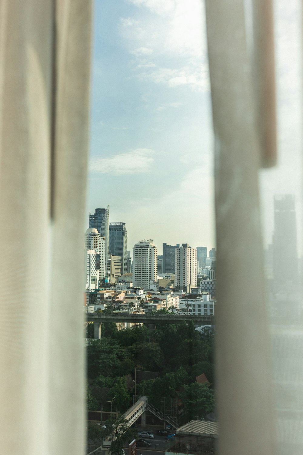 a view of a city from a window