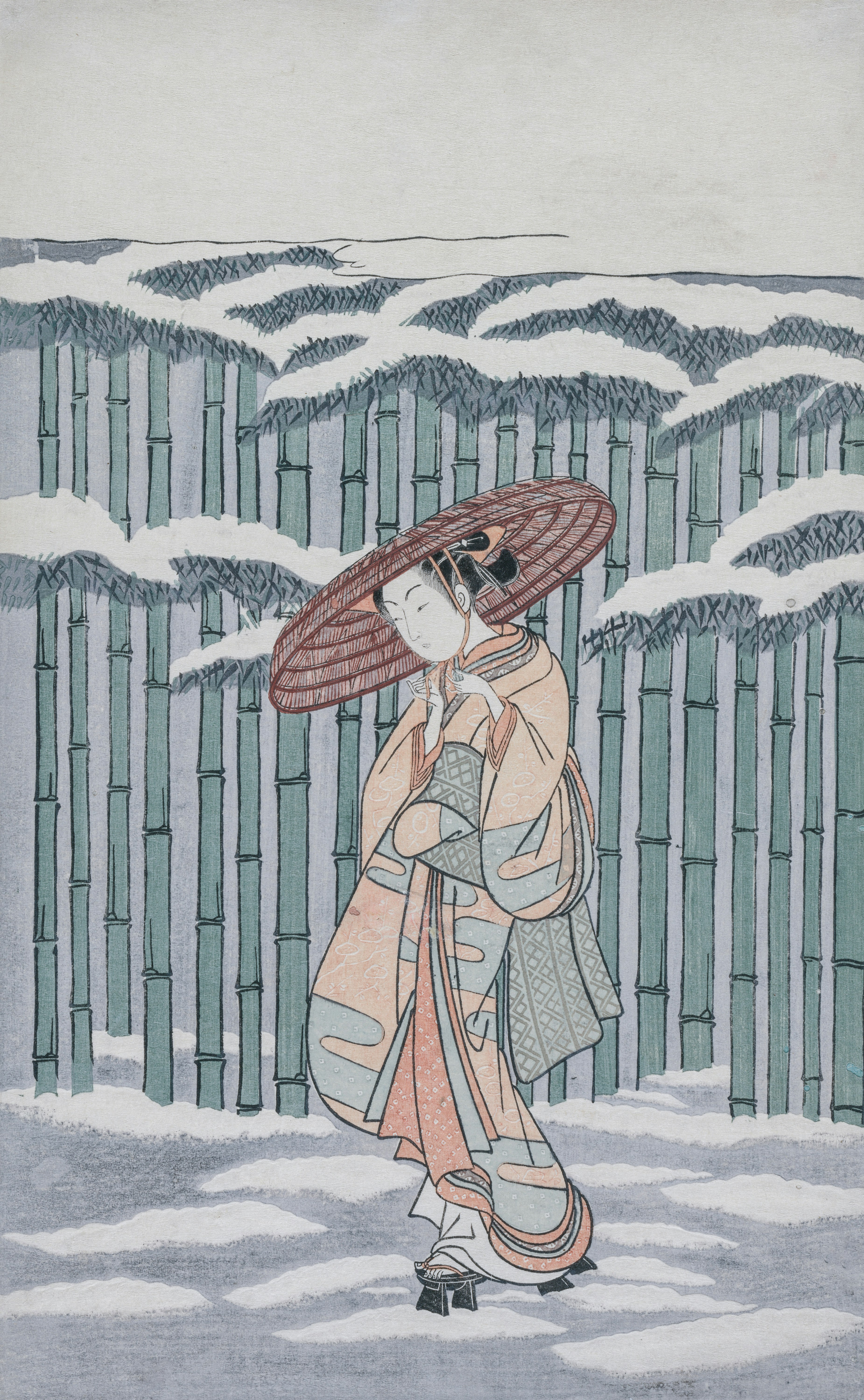 a painting of a woman holding an umbrella
