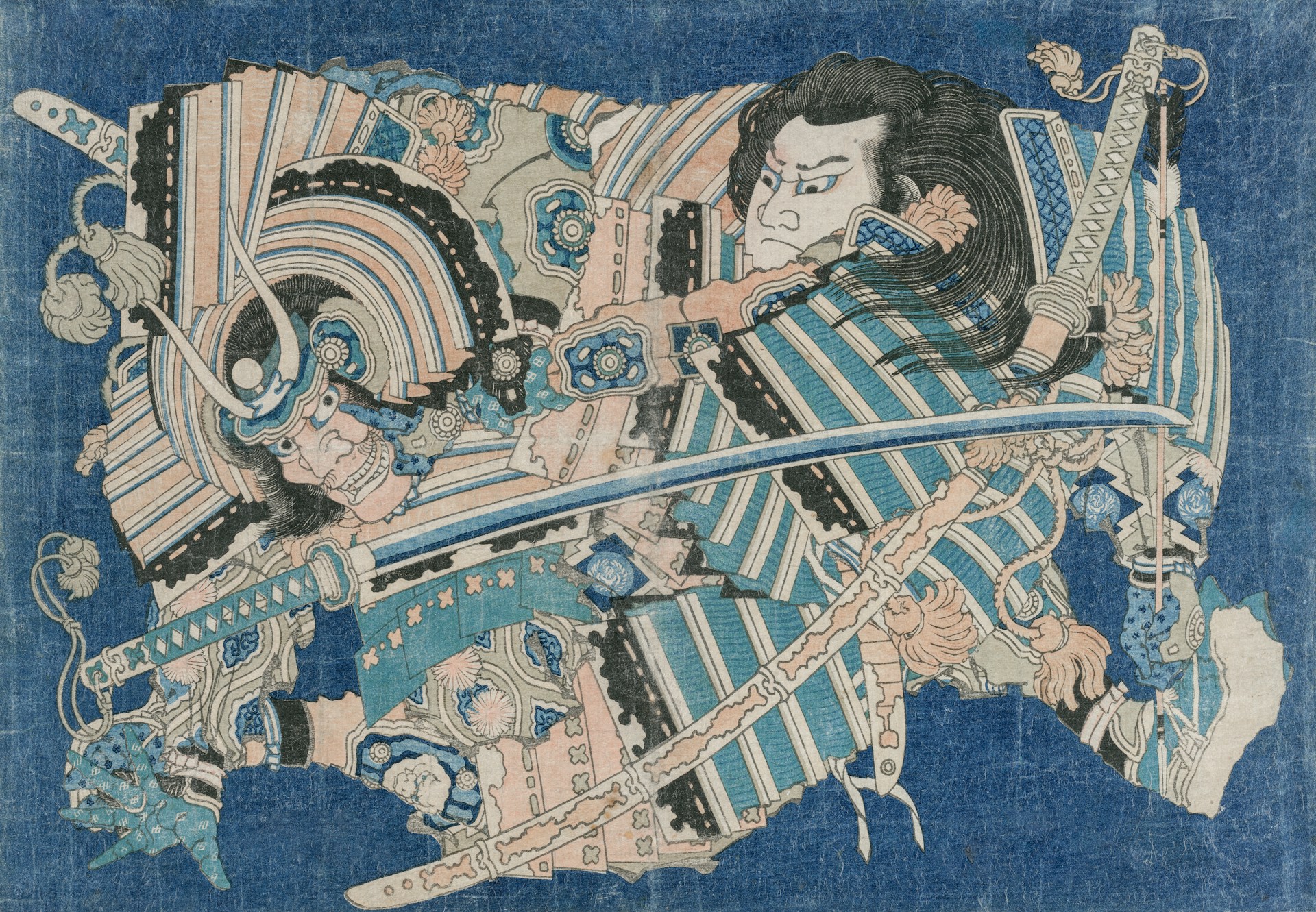 a painting of a man holding a sword