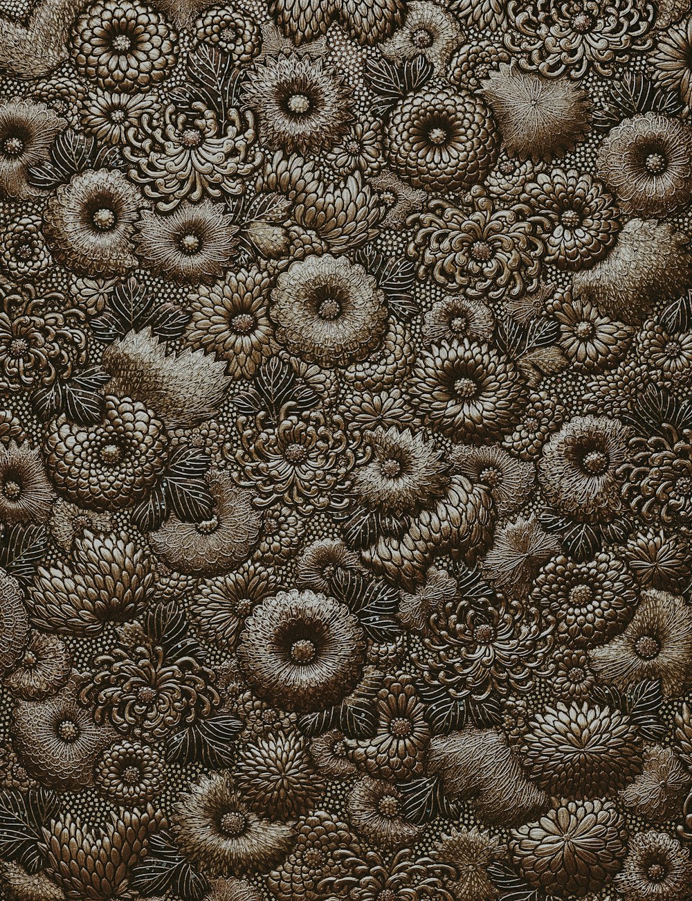 a close up of a pattern of flowers