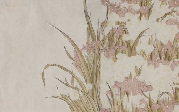 A pastel drawing of a peaceful garden filled with blooming flowers.