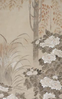 A delicate still life with natural elements painted in muted, harmonious colors.