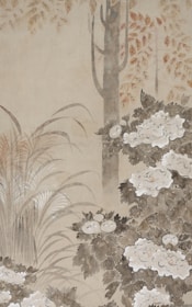 An elegant floral painting with soft pastel colors and delicate brushwork.