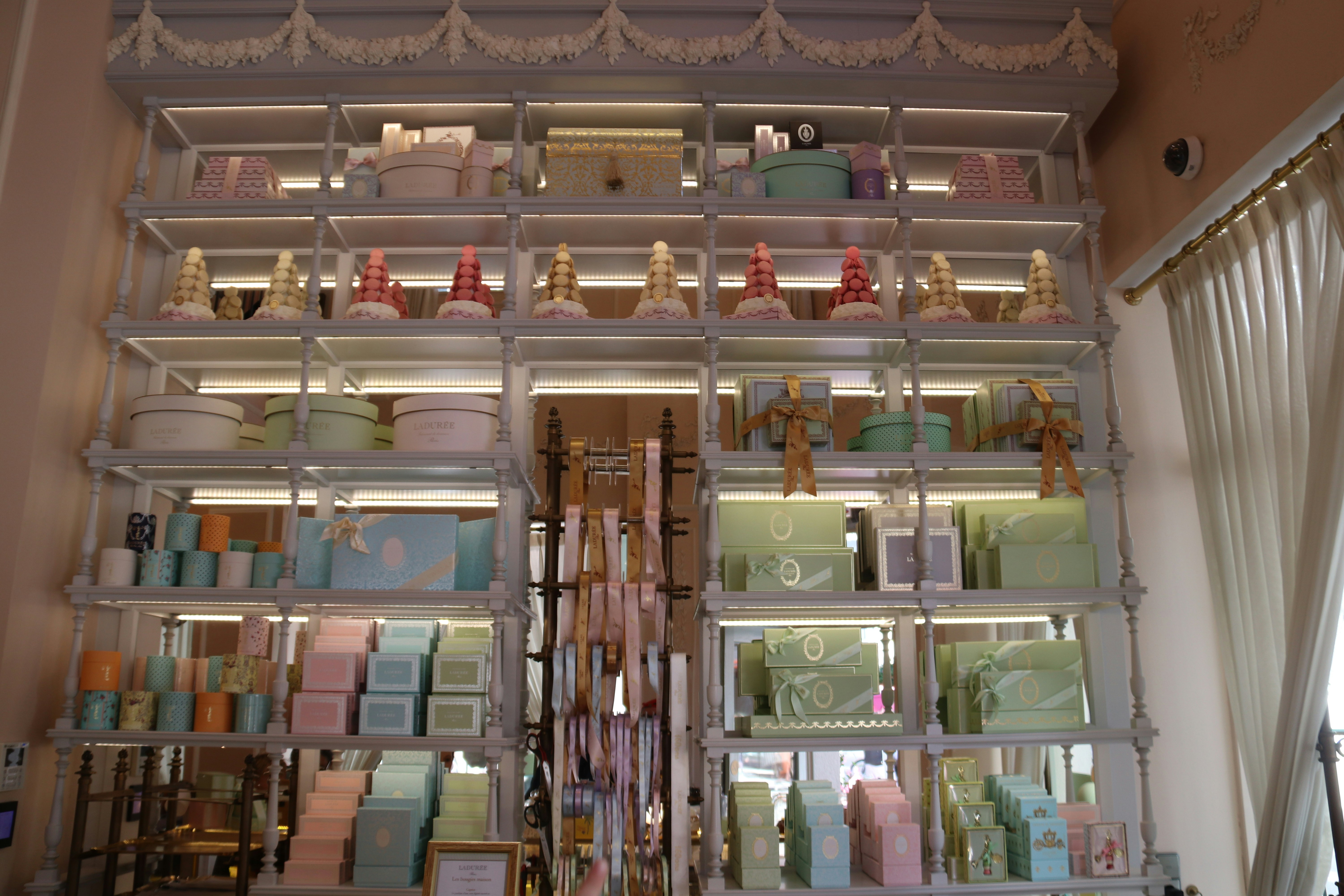 a shelf filled with lots of different types of items