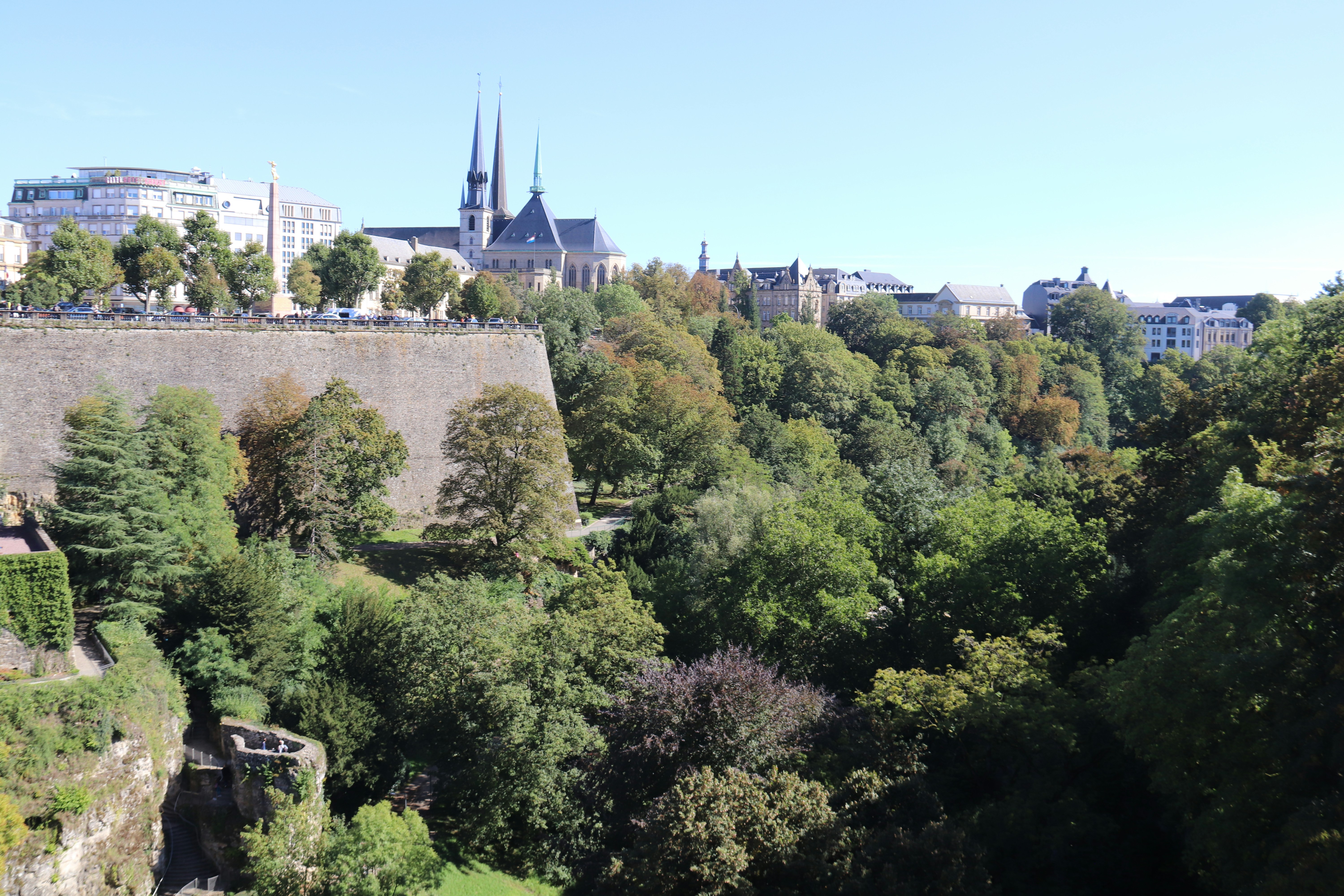 a view of a city from a hill