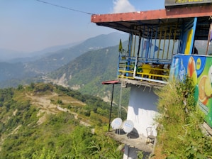 A scenic view of a travel destination with local cuisine.