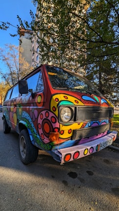 The THC Weed Delivery branded van parked in a sunny neighborhood street.