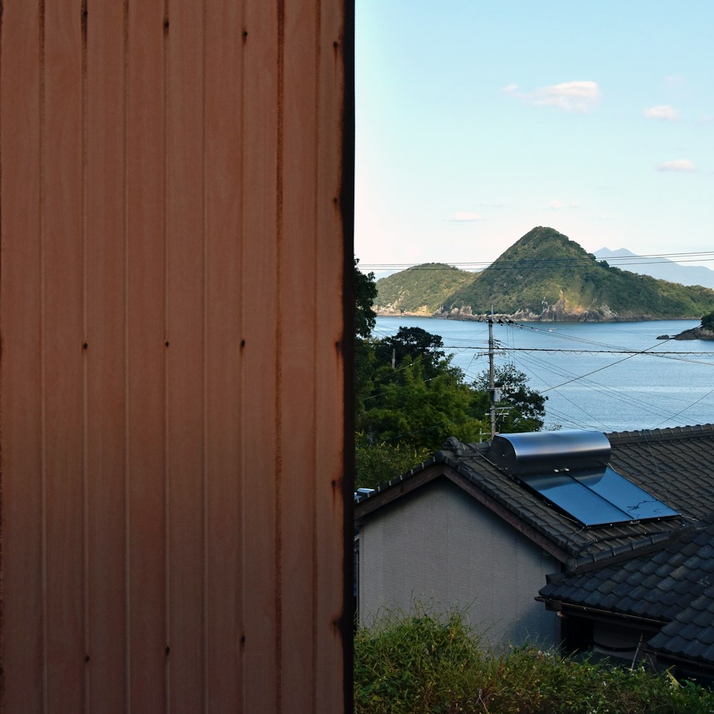 a view of a body of water from a house