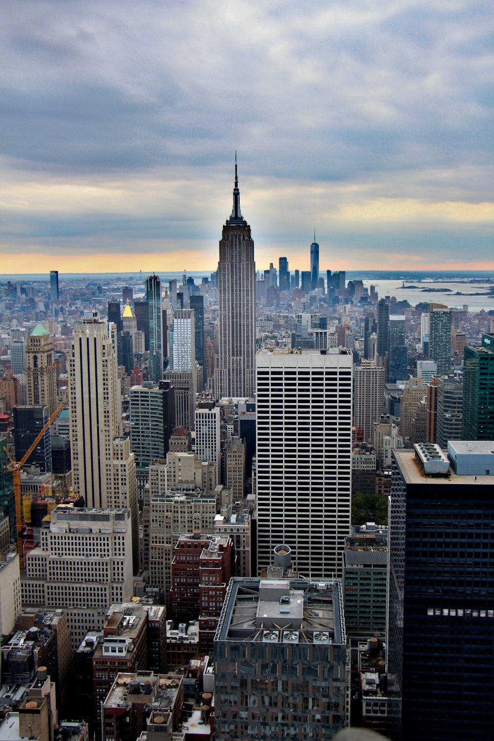 a view of a city with tall buildings