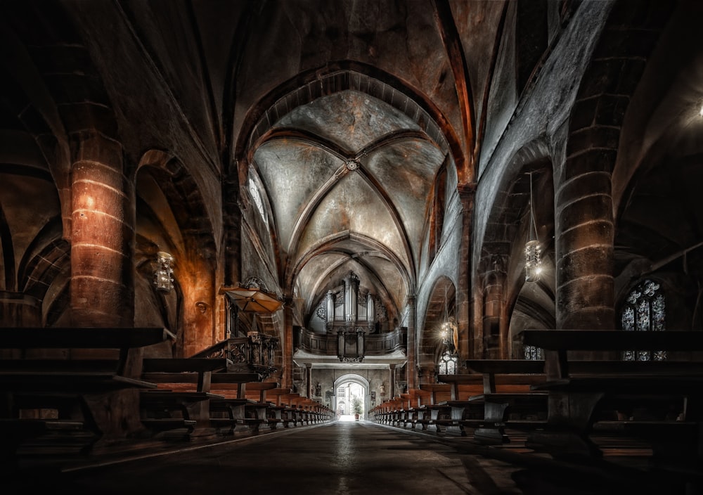 a large cathedral with a very tall ceiling