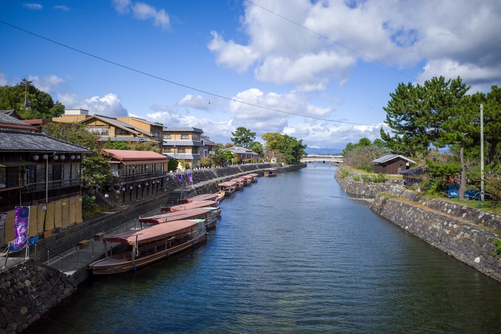 a body of water surrounded by buildings and trees