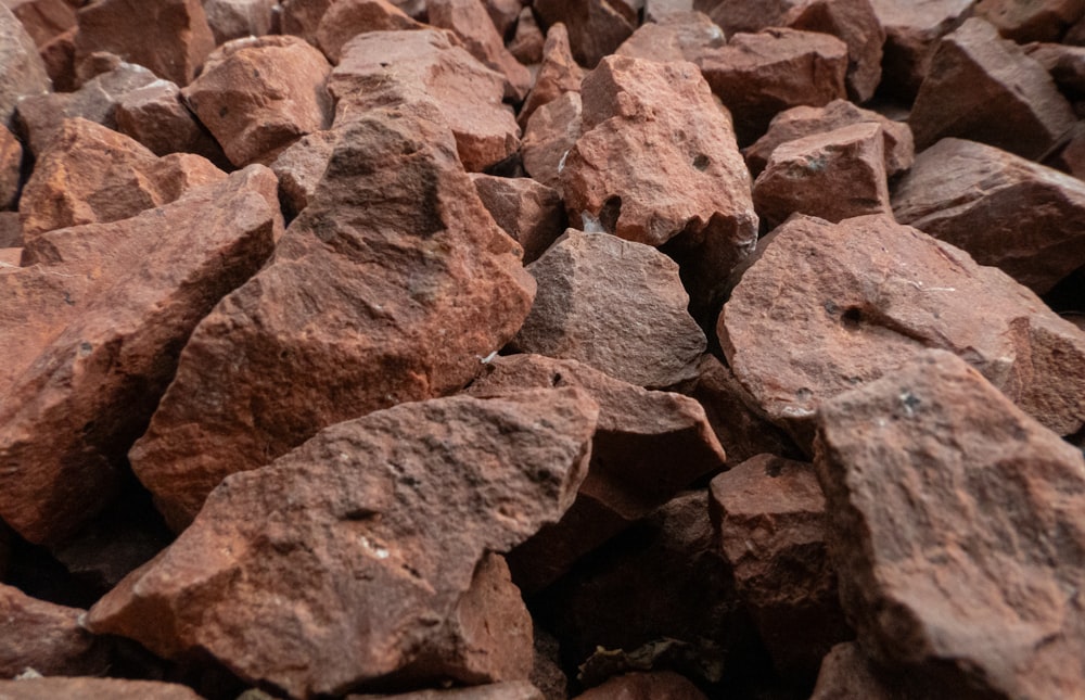 a pile of rocks sitting next to each other