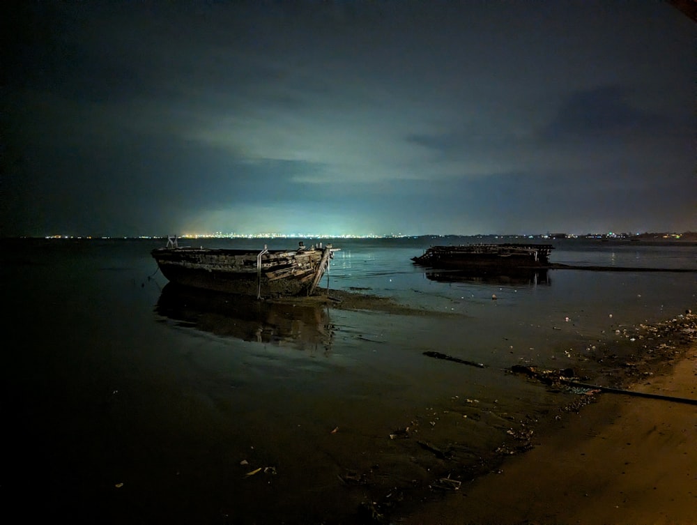 a boat that is sitting in the water