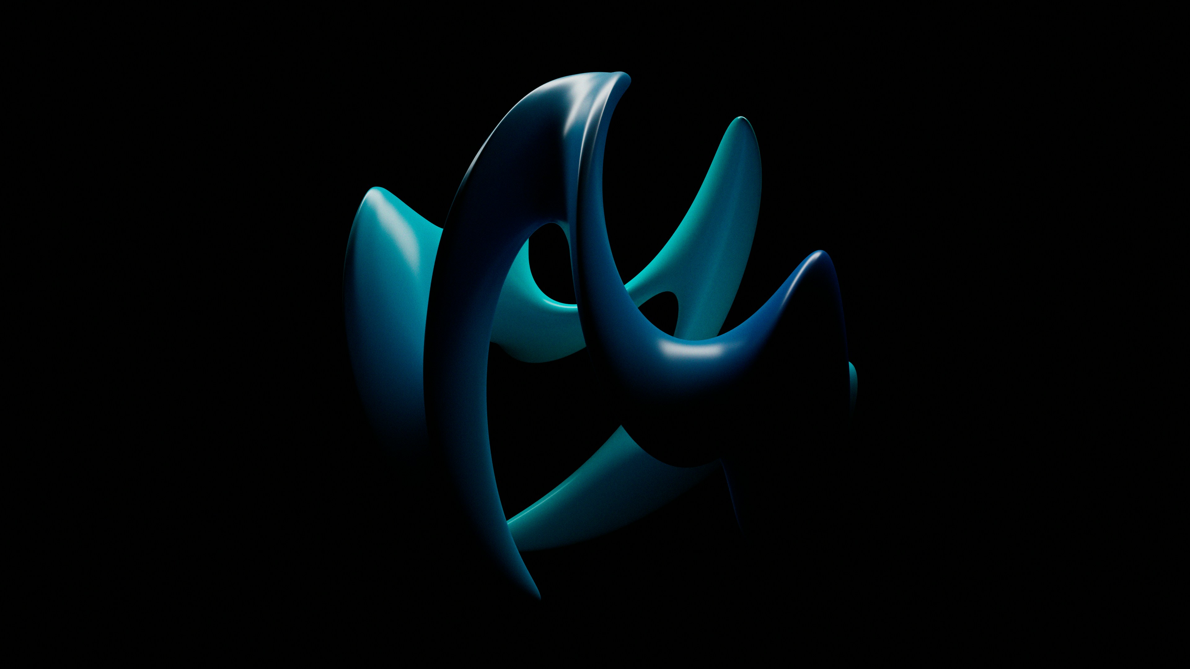 a black background with a blue abstract design