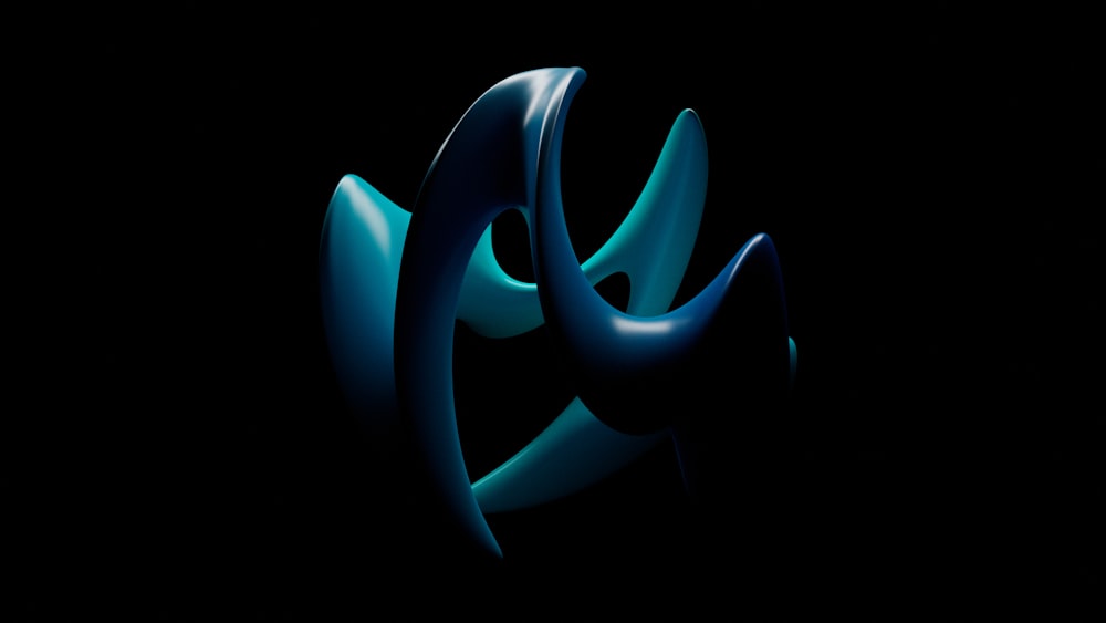 a black background with a blue abstract design