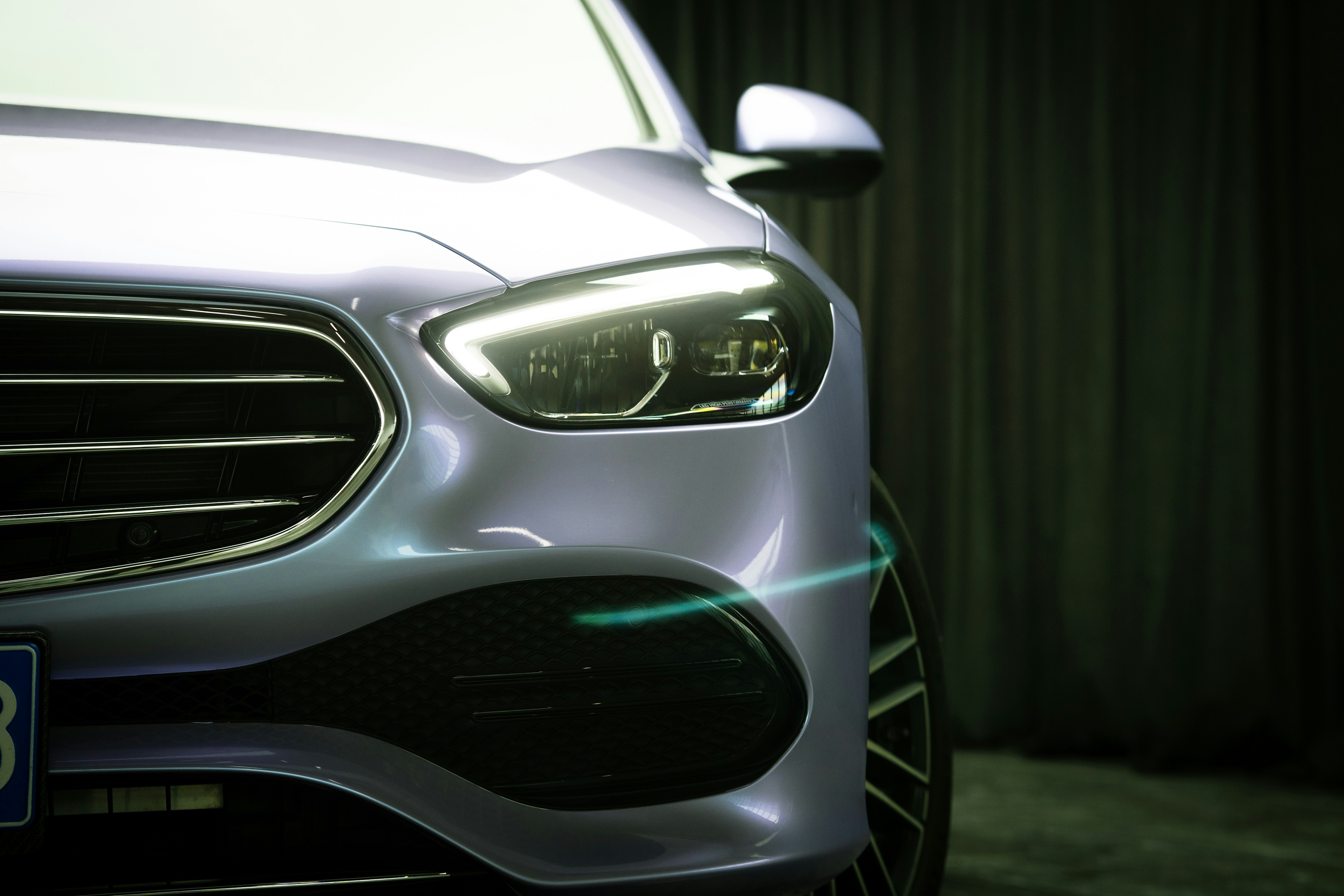 a close up of the front of a car