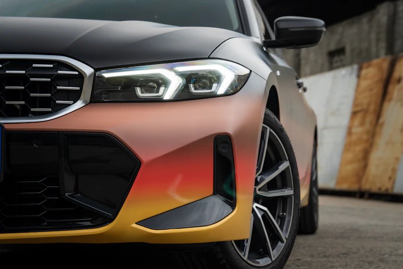 Close-up front of a paint-protected car