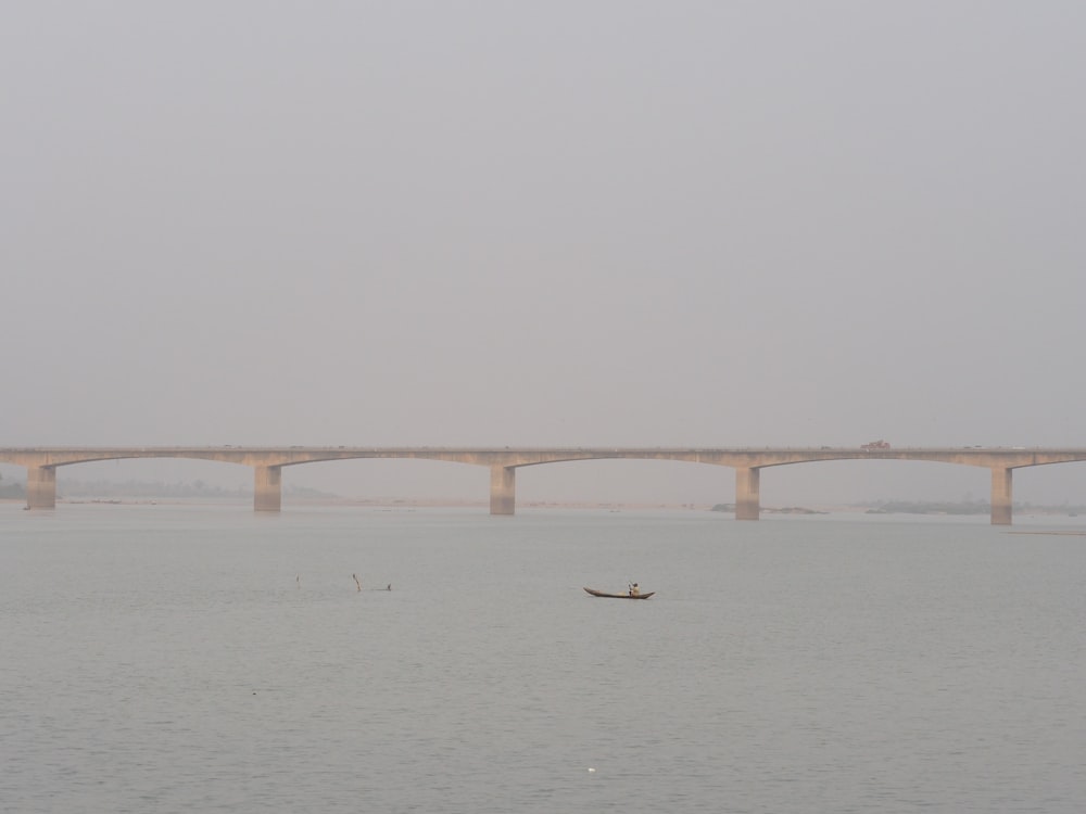 a long bridge over a large body of water