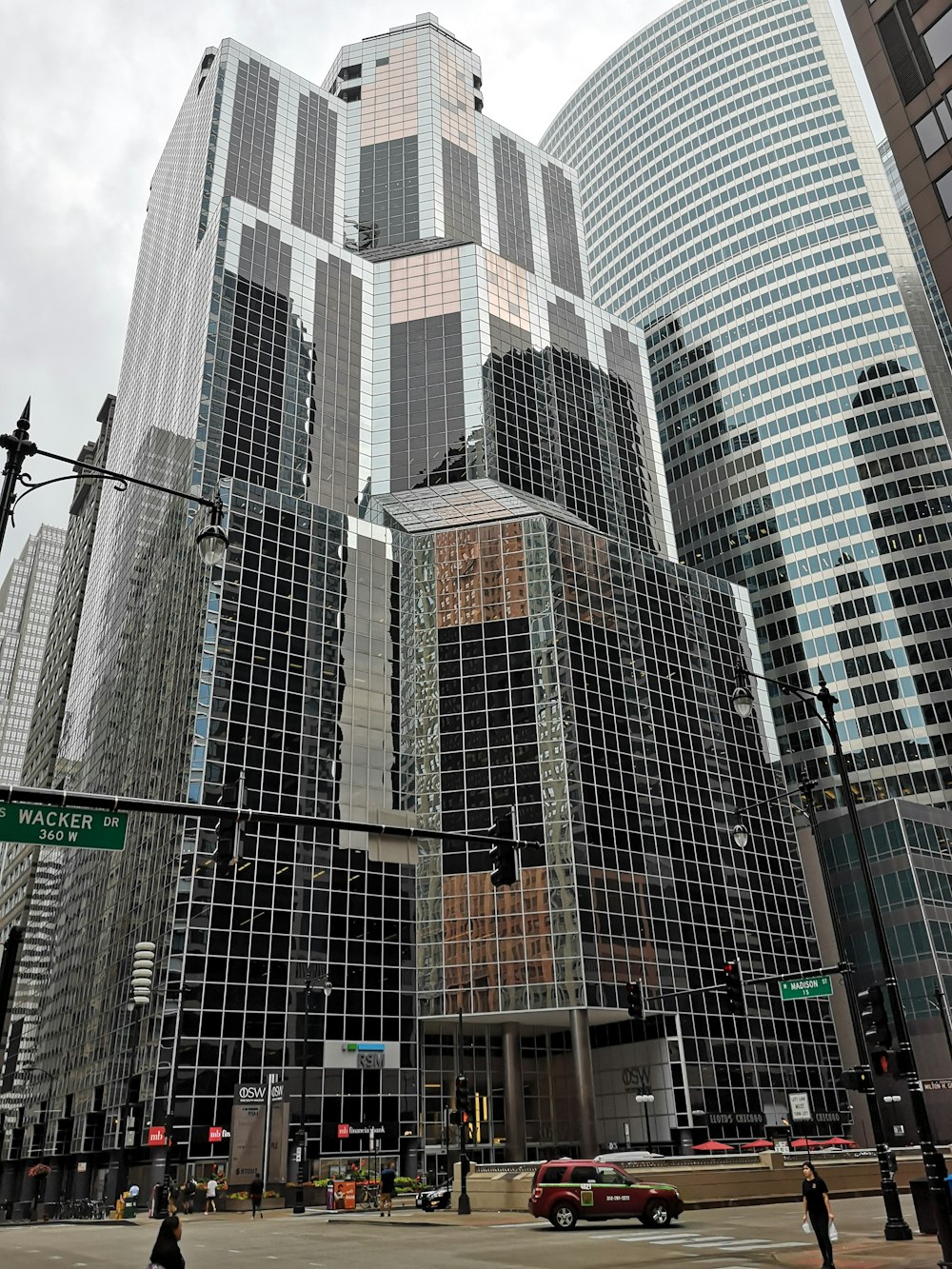 a city street with a lot of tall buildings