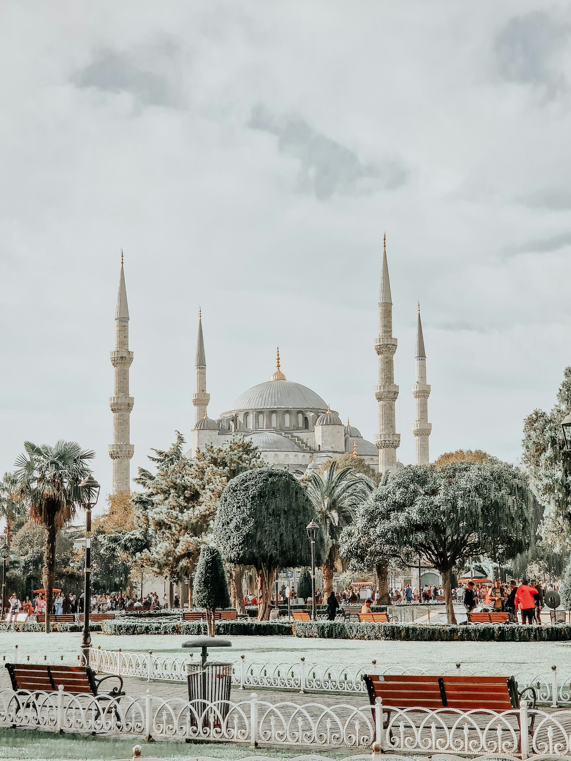 a view of a mosque from across the water