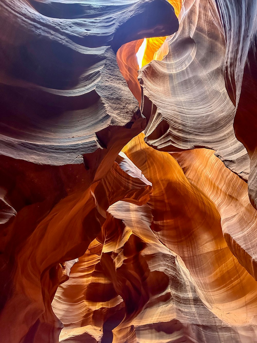 a narrow slot in the side of a canyon