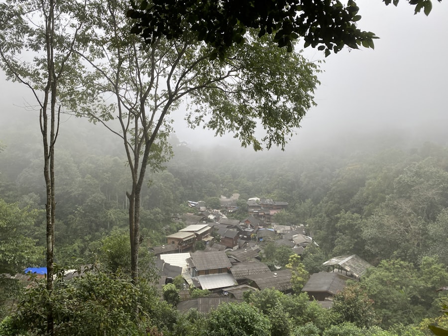 Chiang Mai smoke season air pollution PM2.5 — person with gas mask and smoke
