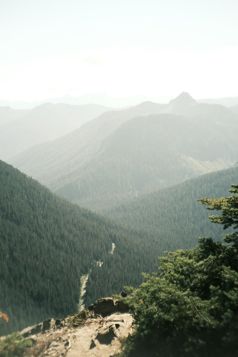 a view of a mountain range with a river running through it