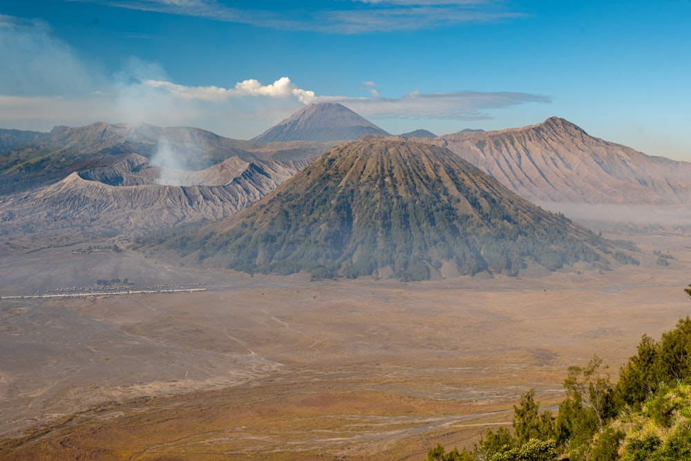 a view of a mountain range in the distance