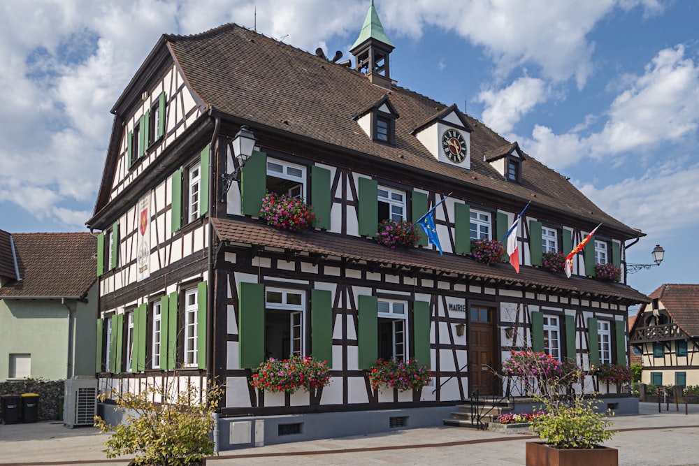 a building with a clock on the top of it