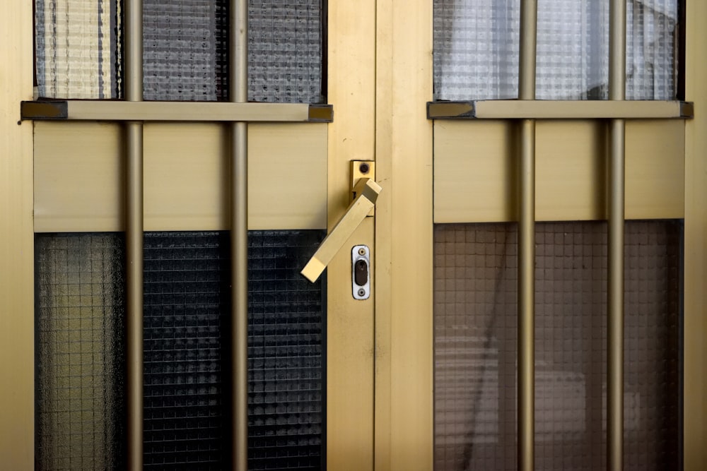 a close up of a door with a handle