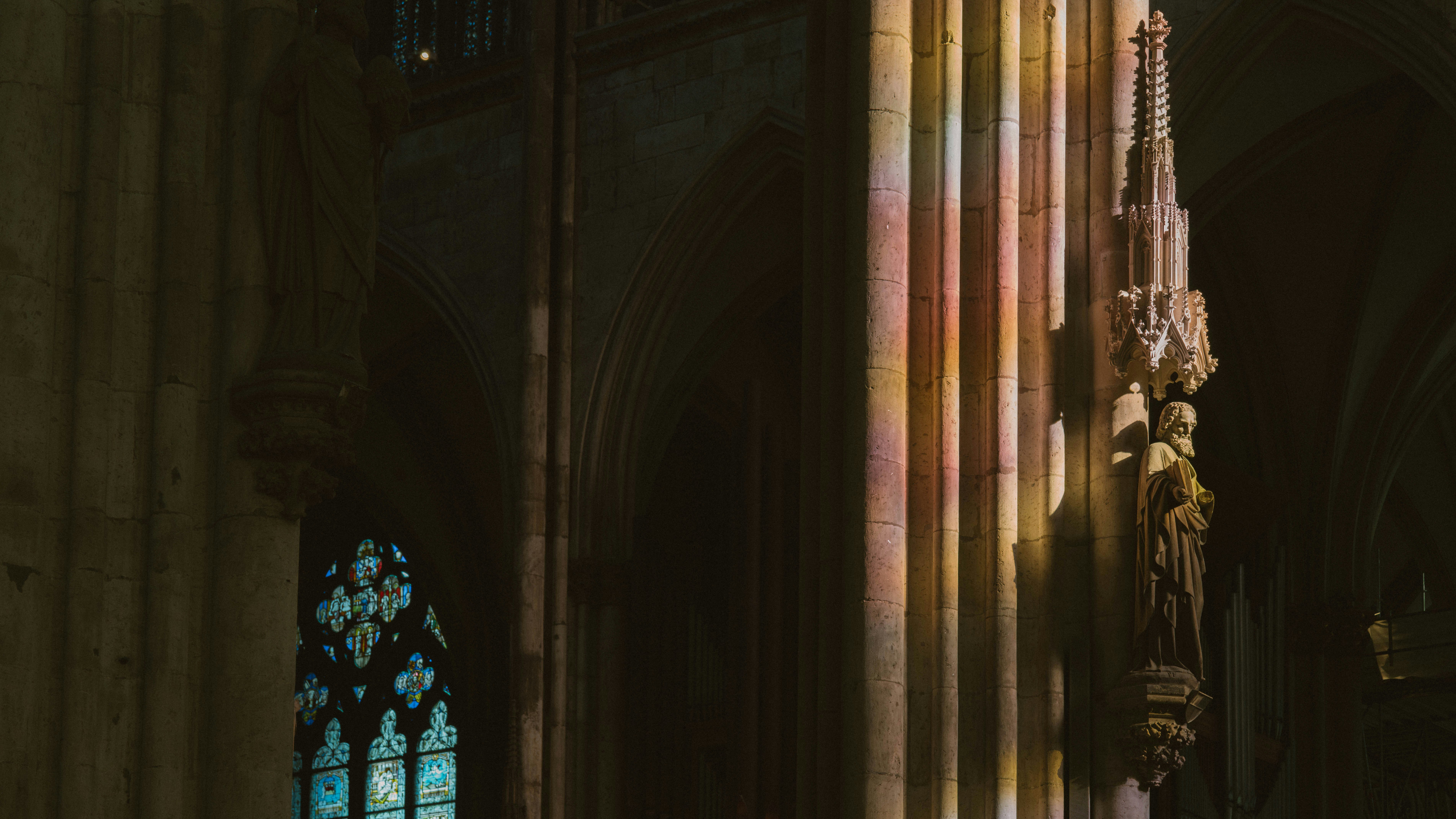 a large cathedral with a stained glass window