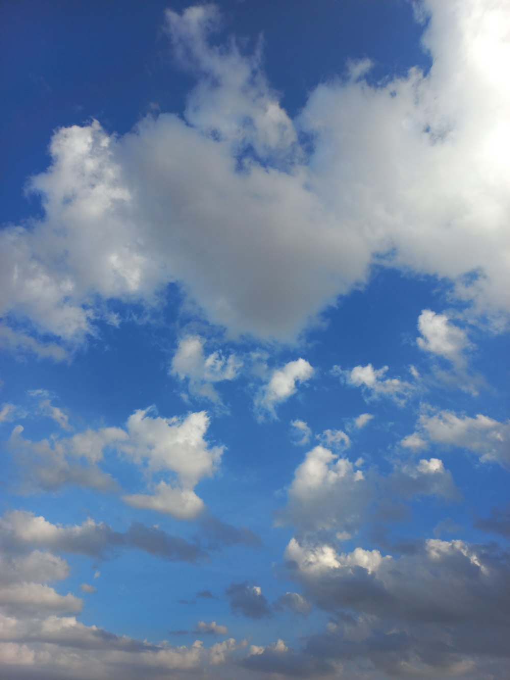 a group of people standing on top of a beach under a cloudy blue sky