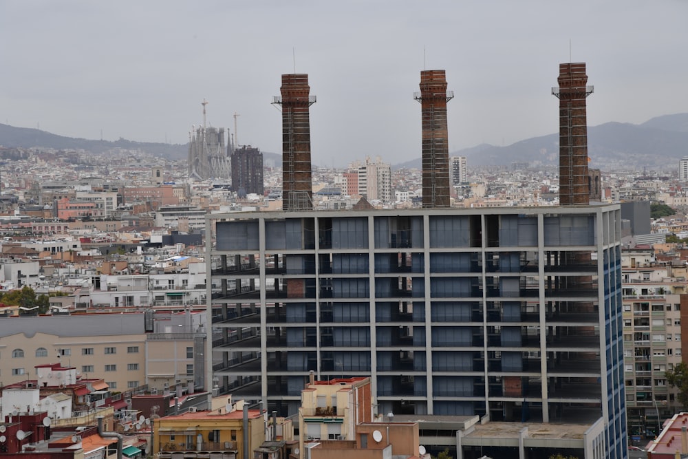 a view of a city from a tall building