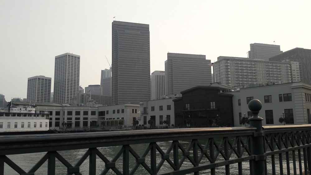 a view of a city from a bridge