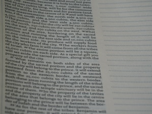 Close-up of a detailed land report with charts and legal references.